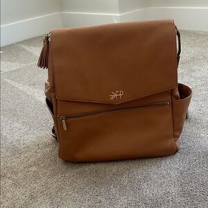 Freshly Picked Tan Leather diaper bag Backpack
